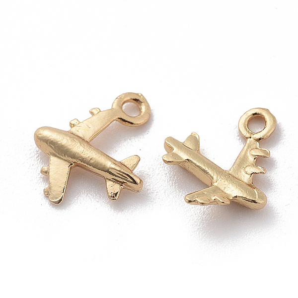 

PandaHall Brass Airliner Charms, Real 18K Gold Plated, Passenger Airplane, 9.5x11.5x2mm, Hole: 1.2mm Brass Vehicle