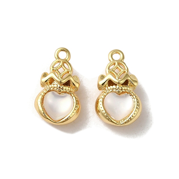 

PandaHall Brass Lucky Bag Heart Charms with Shell, Real 18K Gold Plated, 12.5x7x4.5mm, Hole: 1.2mm Shell Heart