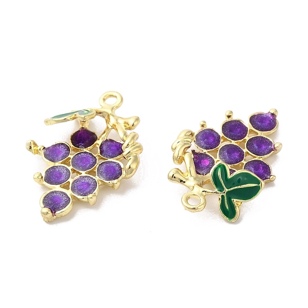 

PandaHall Alloy Enamel Pendants, Golden, Grapes Charm, Purple, 27.5x18x5.5mm, Hole: 1.8mm Alloy+Enamel Grape Purple