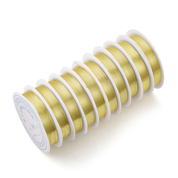 

PandaHall Round Copper Jewelry Wire, Long-Lasting Plated, Light Gold, 22 Gauge, 0.6mm, about 16.4 Feet(5m)/roll Copper Round