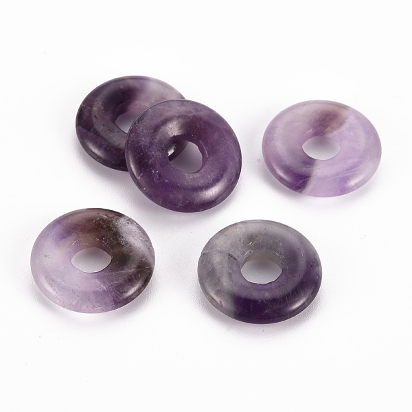 

PandaHall Natural Amethyst Pendants, Donut/Pi Disc, 18x4.5~5.5mm, Hole: 5.5mm Amethyst Donut