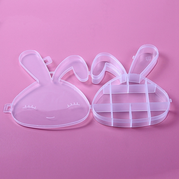 

PandaHall 9 Grids Rabbit Shape Plastic Organizer Boxes, Storage Container for Beads Jewelry Nail Art Small Items, Clear, 13.1x16.7x2.6cm...