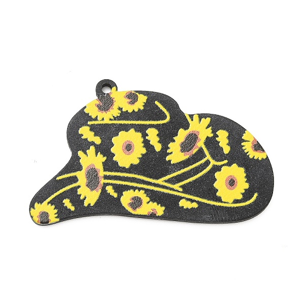 

PandaHall Western Cowboy Style Printed Acrylic Pendants, Cowboy Hat with Chrysanthemum Pattern Charm, Hat, 28x46x1.5mm, Hole: 1.6mm Acrylic..., Yellow