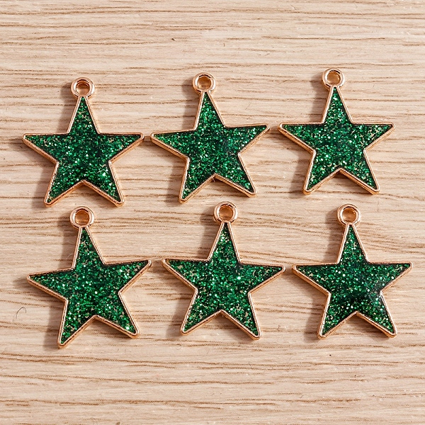 Glitter Alloy Enamel Pendants