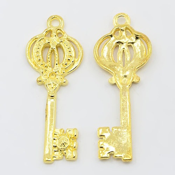 

PandaHall Alloy Pendants, Cadmium Free & Nickel Free & Lead Free, Skeleton Key Pendants, Golden, 43.5x16.5x3mm, Hole: 2.5mm Alloy Key
