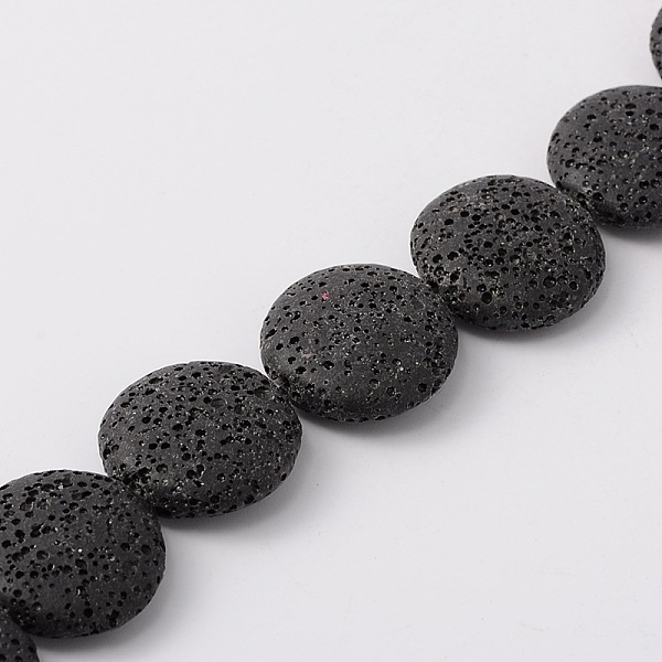 Brins de perles de pierre de lave naturelle