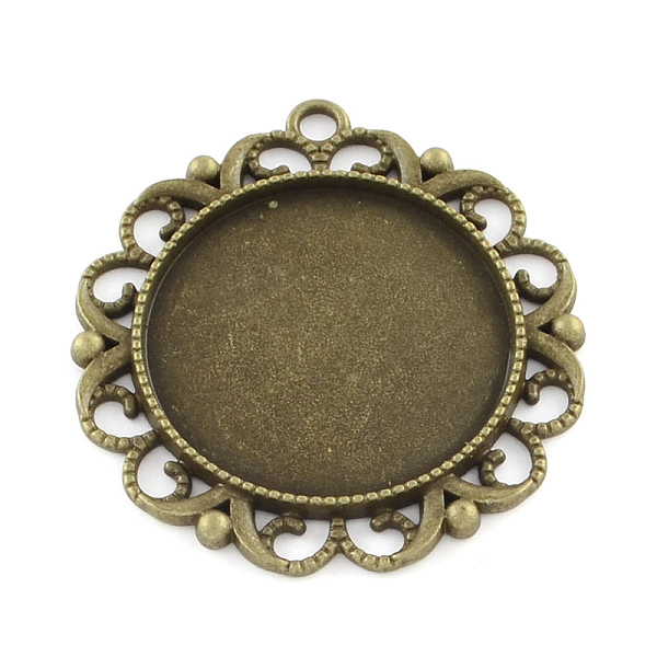 

PandaHall Tibetan Style Flat Round Alloy Pendant Cabochon Settings, Cadmium Free & Nickel Free & Lead Free, Antique Bronze, Tray: 30mm...