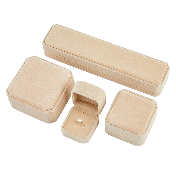 

PandaHall DICOSMETIC 4pcs 4 styles Square & Rectangle Velvet Jewelry Gift Boxes Set, Jewelry Storage Case for Pendants, Necklaces, Rings...