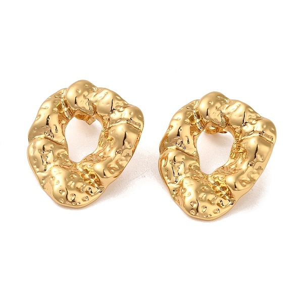 

PandaHall Hammered Twist Ring 304 Stainless Steel Stud Earrings for Women, Golden, 30.5x26mm 304 Stainless Steel Ring
