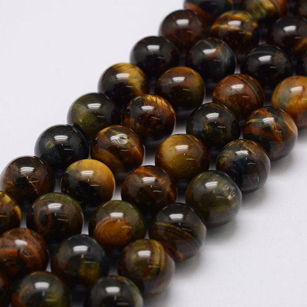 

PandaHall Natural Tiger Eye Bead Strands, Grade AB, Round, 8mm, Hole: 1.2mm, about 49pcs/strand, 14.9 inch~15.5 inch Tiger Eye Round