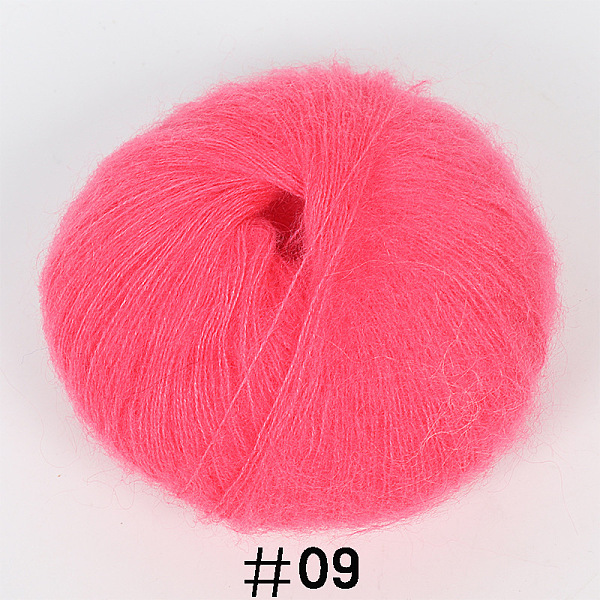 

PandaHall 25g Angora Mohair Wool Knitting Yarn, for Shawl Scarf Doll Crochet Supplies, Cerise, 1mm Angora Red