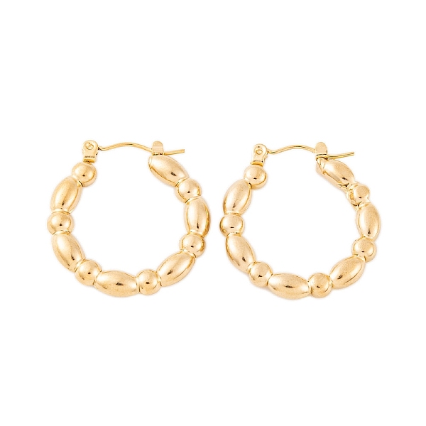 

PandaHall Ion Plating(IP) 304 Stainless Steel Hoop Earrings for Women, Textured Ring, Real 18K Gold Plated, 26x3.5mm 304 Stainless Steel...