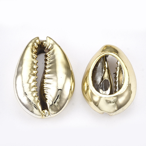 

PandaHall Cowrie Shell Beads, with UV Plated, No Hole/Undrilled, Gold, 21~30x15~21x7~9mm Cowrie Shell Shell Shape Gold