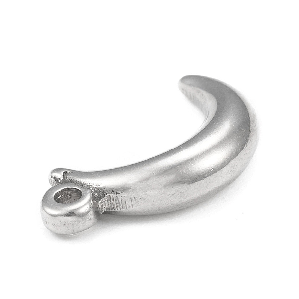 

PandaHall 304 Stainless Steel Pendants, Moon Charm, Stainless Steel Color, 19x10x4mm, Hole: 1.4mm 304 Stainless Steel Moon