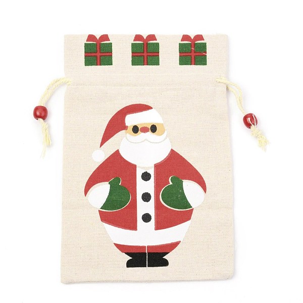 

PandaHall Christmas Theme Cotton Fabric Cloth Bag, Drawstring Bags, for Christmas Party Snack Gift Ornaments, Santa Claus Pattern, 22x15cm...