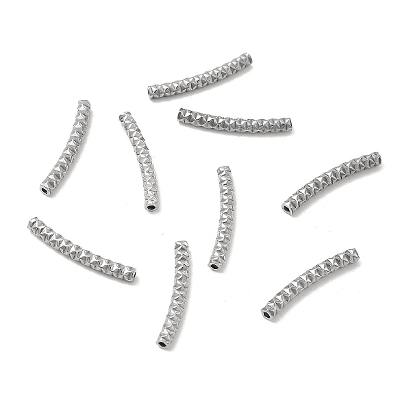 

PandaHall Textured 304 Stainless Steel Tube Beads, Stainless Steel Color, 25x4.5x3mm, Hole: 1.5mm 304 Stainless Steel Tube