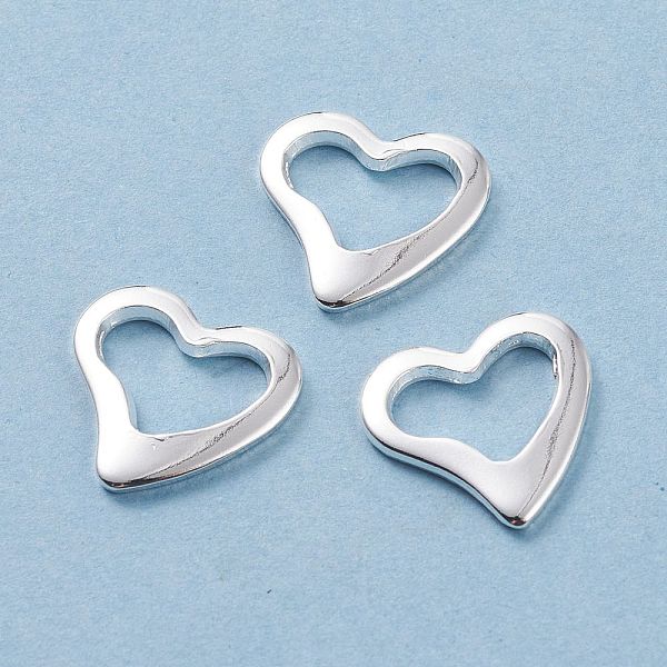 

PandaHall 201 Stainless Steel Linking Rings, Heart, Silver, 14.5x15x1.5mm, Inner Size: 11x6mm 201 Stainless Steel Heart