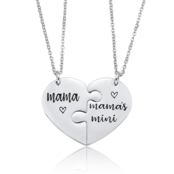 

PandaHall Titanium Heart Pendant Necklaces for Men and Women Stainless Steel