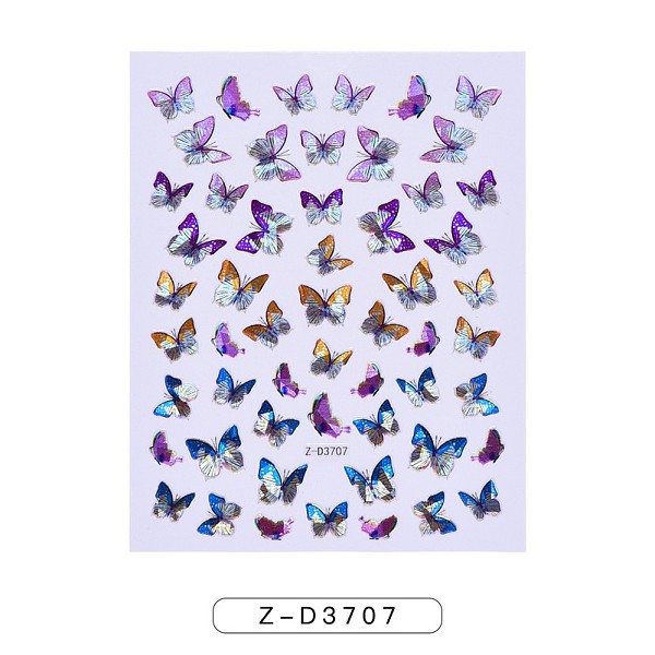 

PandaHall Nail Art Stickers, Self-adhesive, For Nail Tips Decorations, Butterfly Pattern, Mixed Color, 10x8cm Paper Butterfly Multicolor