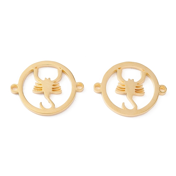 

PandaHall 201 Stainless Steel Links, Manual Polishing, Ring with Scorpion Vacuum Plating , Real 18K Gold Plated, 20x16x1.5mm, Hole: 1.2mm...