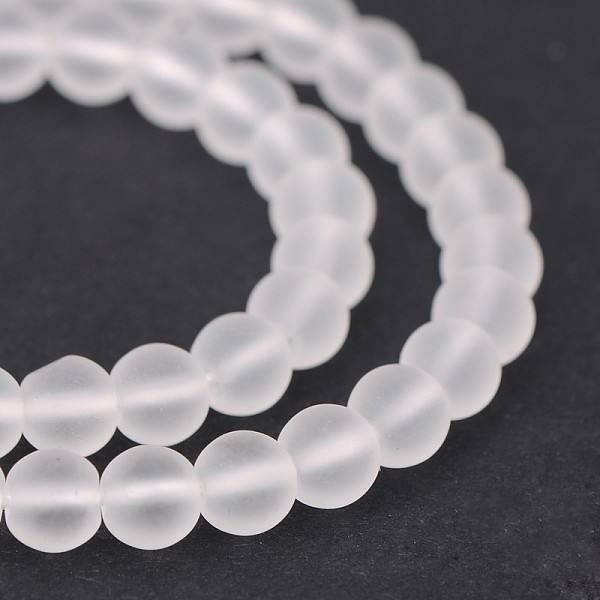 

PandaHall Frosted Natural Quartz Crystal Round Beads Strands, 8mm, Hole: 1mm, about 48pcs/strand, 15.1 inch Quartz Crystal Round
