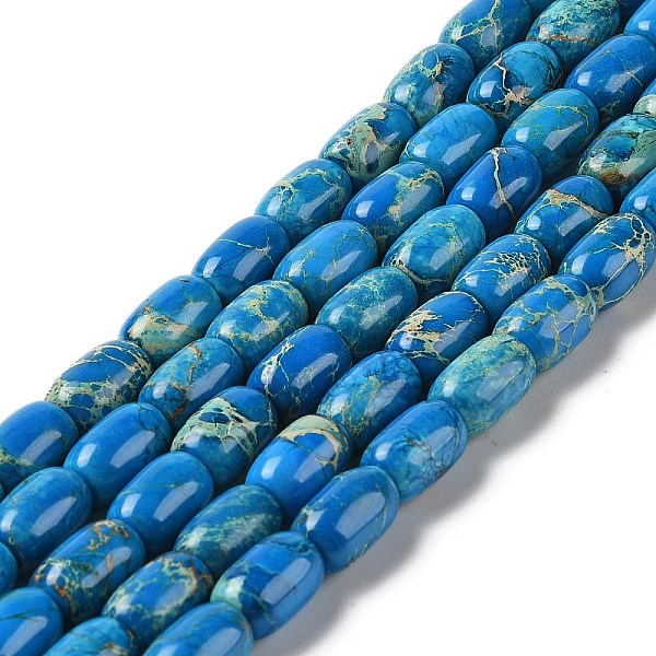 

PandaHall Natural Imperial Jasper Beads Strands, Dyed, Oval, Dodger Blue, 12.5x8.5mm, Hole: 1.6mm, about 32pcs/strand, 16.14''(41cm)...