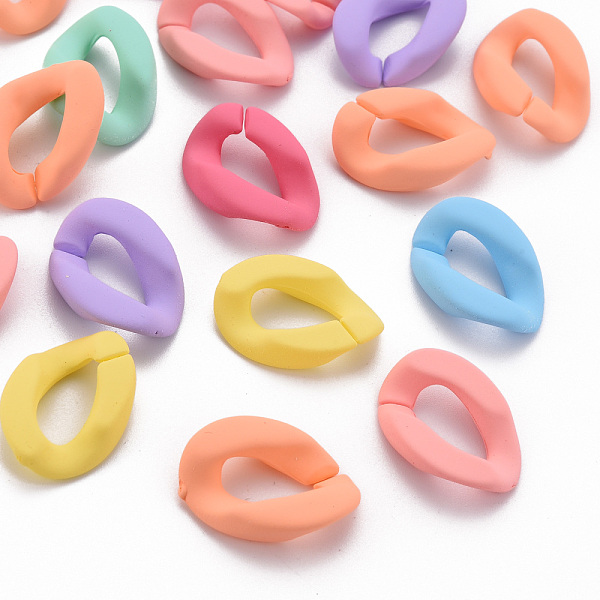 

PandaHall Rubberized Style Acrylic Linking Rings, Quick Link Connectors, For Curb Chains Making, Twist, Mixed Color, 23x16.5x5.5mm, Inner..., Multicolor