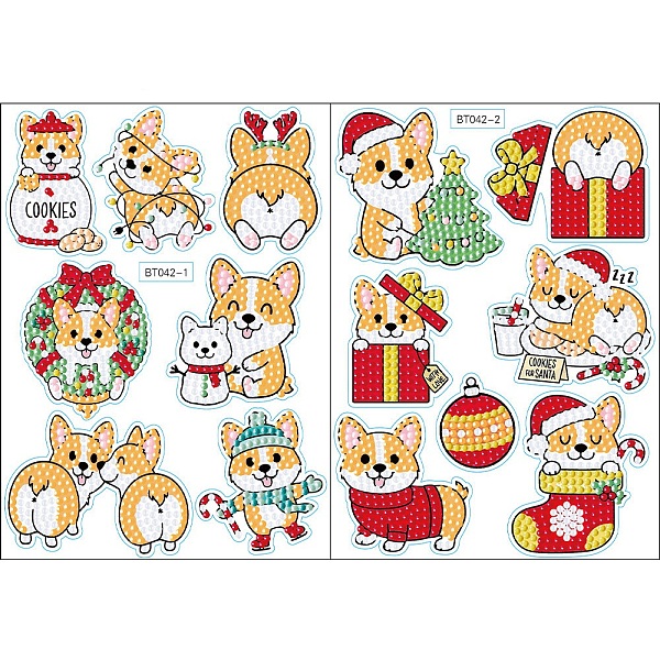 

PandaHall DIY Christmas Theme Diamond Painting Sticker Kits, including PVC Self Adhesive Sticker, Resin Rhinestones, Diamond Sticky Pen..., Multicolor