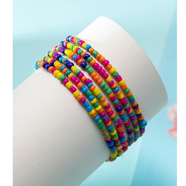 

PandaHall Bohemian Glass Beaded Stretch Bracelet Sets, Stackable Bracelets for Women Glass