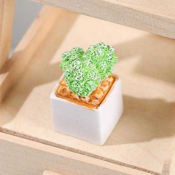 

PandaHall Dollhouse Accessories, Simulation Mini Resin Cactus Vase Model, Medium Spring Green, 25x14mm Resin Vase