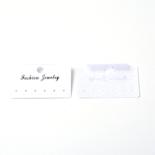 

PandaHall PVC Paper Display Cards, with 6 Holes, for Earring Display, Rectangle, White, 3x5.5x0.7cm, Hole: 1.5mm Plastic Letter White