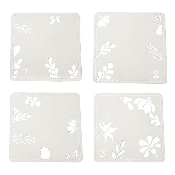 

PandaHall 4Pcs 4 Styles PET Out Drawing Painting Stencils, for DIY Scrapbook, Photo Album, Leaf, 300x300x0.2mm, 1pc/style Plastic Leaf