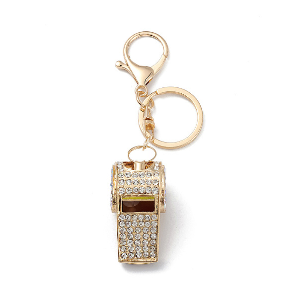 

PandaHall Shining Zinc Alloy Rhinestone Whistle Pendant Keychain, for Car Key Bag Charms Ornaments, Crystal, 11.9cm Alloy+Rhinestone Others..., Clear