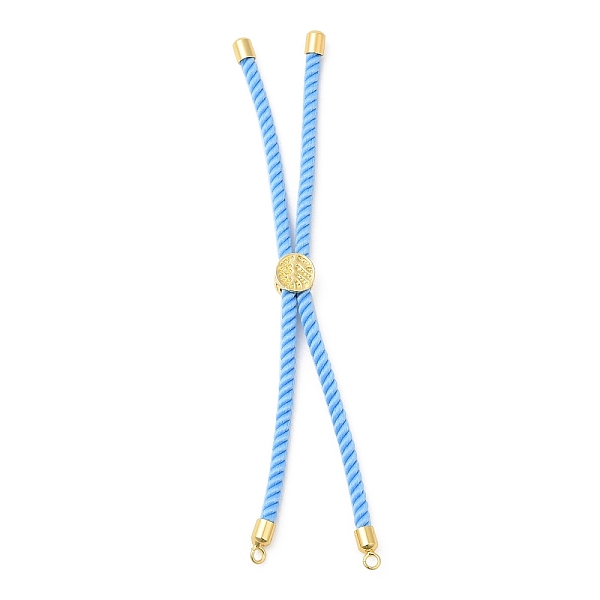

PandaHall Twisted Nylon Cord Silder Bracelets, Link Bracelet Making for Connector Charm, with Long-Lasting Plated Golden Brass Cord End &...