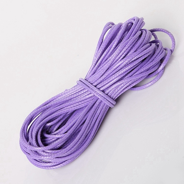 

PandaHall Waxed Polyester Cord, Round, Medium Purple, 1.5mm, 10m/bundle Waxed Polyester Cord Round