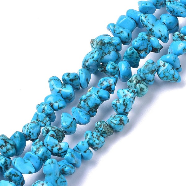 

PandaHall Natural Magnesite Beads Strands, Dyed, Chip, Light Sky Blue, 6~10x6~10x3~4mm, Hole: 0.5~0.7mm, 15.55''~16.54''(39.5~42cm)...