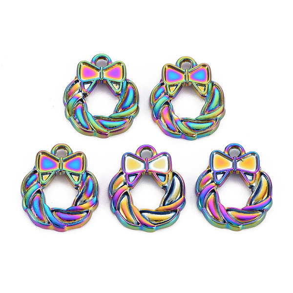 

PandaHall Alloy Cabochon Settings For Enamel Pendants, Rainbow Color, Cadmium Free & Nickel Free & Lead Free, Christmas, Garland...