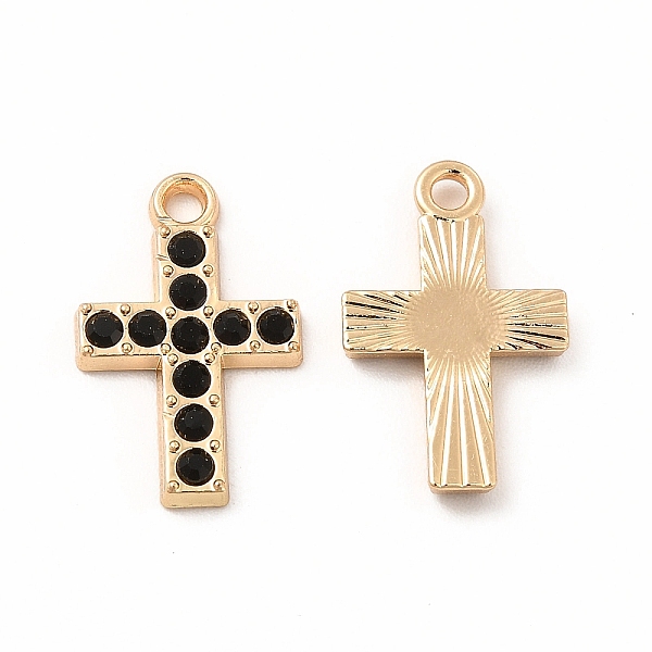 

PandaHall Rack Plating Eco-friendly Alloy Rhinestone Pendants, Religion Cross Charm, Golden, Jet, 16x10x2mm, Hole: 1.6mm Alloy+Rhinestone..., Black