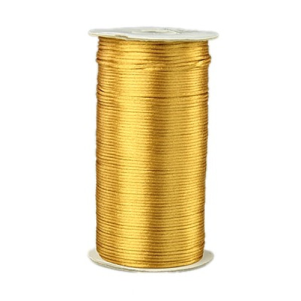 

PandaHall Eco-Friendly 100% Polyester Thread, Rattail Satin Cord, for Chinese Knotting, Beading, Jewelry Making, Peru, 2mm, about..., Gold