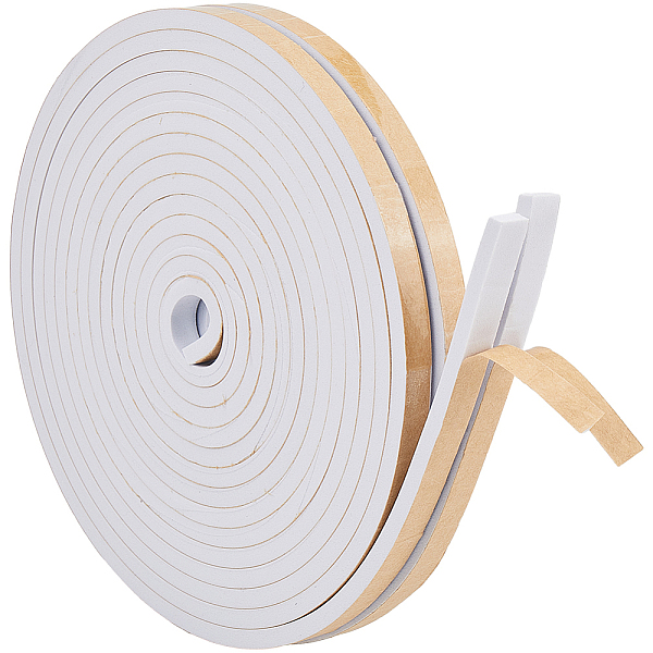 

PandaHall GORGECRAFT 10m*10mm*6mm Foam Insulation Tape Self Adhesive White Soundproofing Weather Stripping Cooling Air Conditioning Seal...