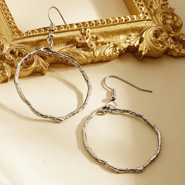 

PandaHall Stainless Steel Dangle Round Earrings for Women Stainless Steel Round