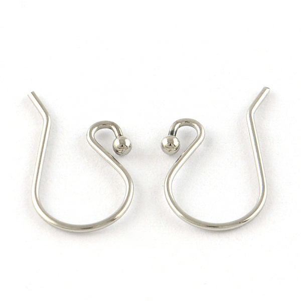 

PandaHall 201 Stainless Steel Earring Hooks, Ear Wire, Stainless Steel Color, 15x10x0.6mm, 22 Gauge, Pin: 0.6mm 201 Stainless Steel