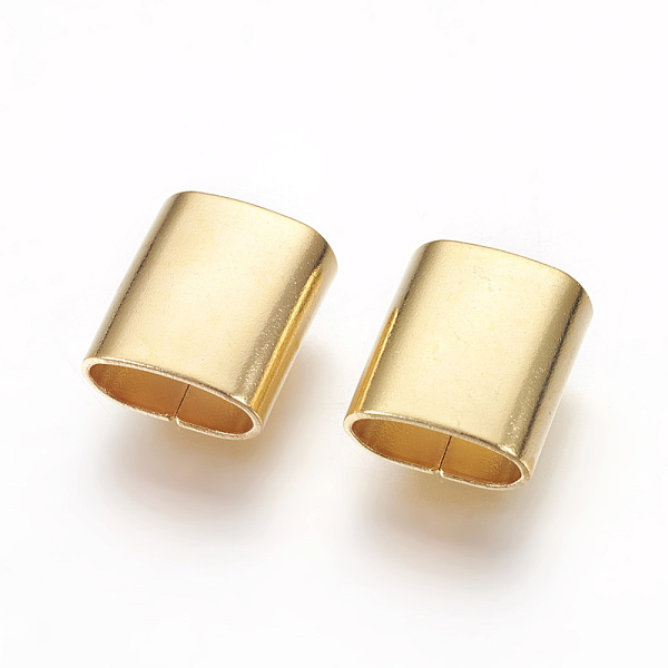 

PandaHall 201 Stainless Steel Slide Charms, Oval, Real 24K Gold Plated, 10x9x4.5mm, Hole: 3.5x7.5mm 201 Stainless Steel Oval