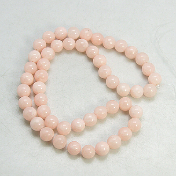 

PandaHall Natural Yellow Jade Beads Strands, Round, Dyed, Lt.Pink, about 8mm in diameter, hole: 1mm, about 50 pcs/strand, 16 inch Yellow...