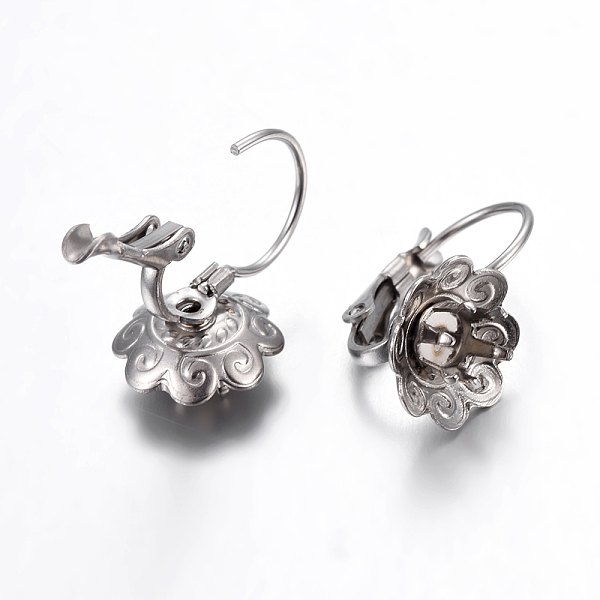 

PandaHall 304 Stainless Steel Leverback Earring Findings, Flower, Stainless Steel Color, Tray: 4mm, 19.5x11x13mm, Pin: 0.7mm 304 Stainless...