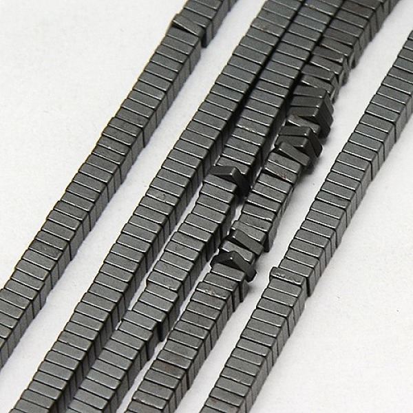 

PandaHall Electroplate Non-magnetic Synthetic Hematite Heishi Beads Strands, Thin Slice Flat Square Beads, Frosted, Grade A, Black Plated...
