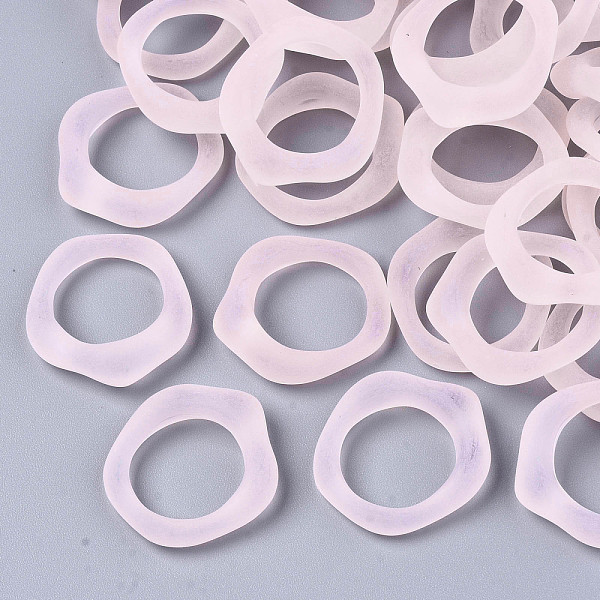 

PandaHall Transparent Resin Finger Rings, Frosted, Pink, US Size 6 3/4(17.1mm) Resin Pink