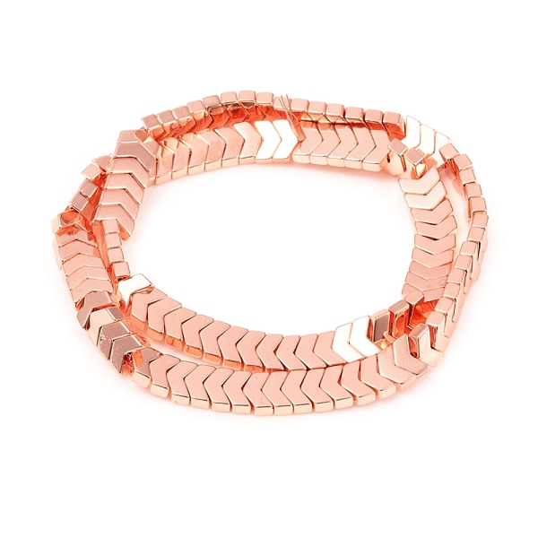 

PandaHall Electroplated Non-magnetic Synthetic Hematite Beads Strands, Arrow, Rose Gold Plated, 5.5x8x3mm, Hole: 1mm, about 114pcs/Strand...
