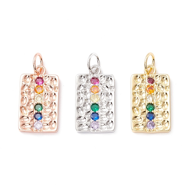 

PandaHall Brass Micro Pave Colorful Cubic Zirconia Pendants, Cadmium Free & Lead Free, Rectangle, Mixed Color, 20x11.5x2mm, Hole: 4.4mm...