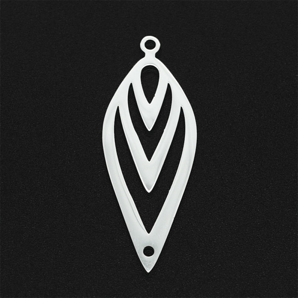 

PandaHall 201 Stainless Steel Links Connectors, Laser Cut, Leaf, Stainless Steel Color, 38x14x1mm, Hole: 1.6mm 201 Stainless Steel Leaf